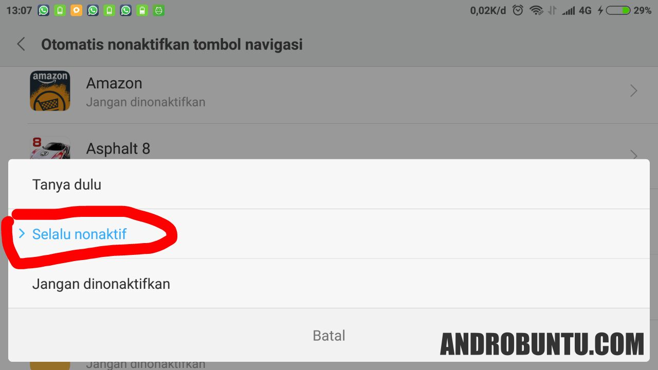 Cara menonaktifkan tombol navigasi