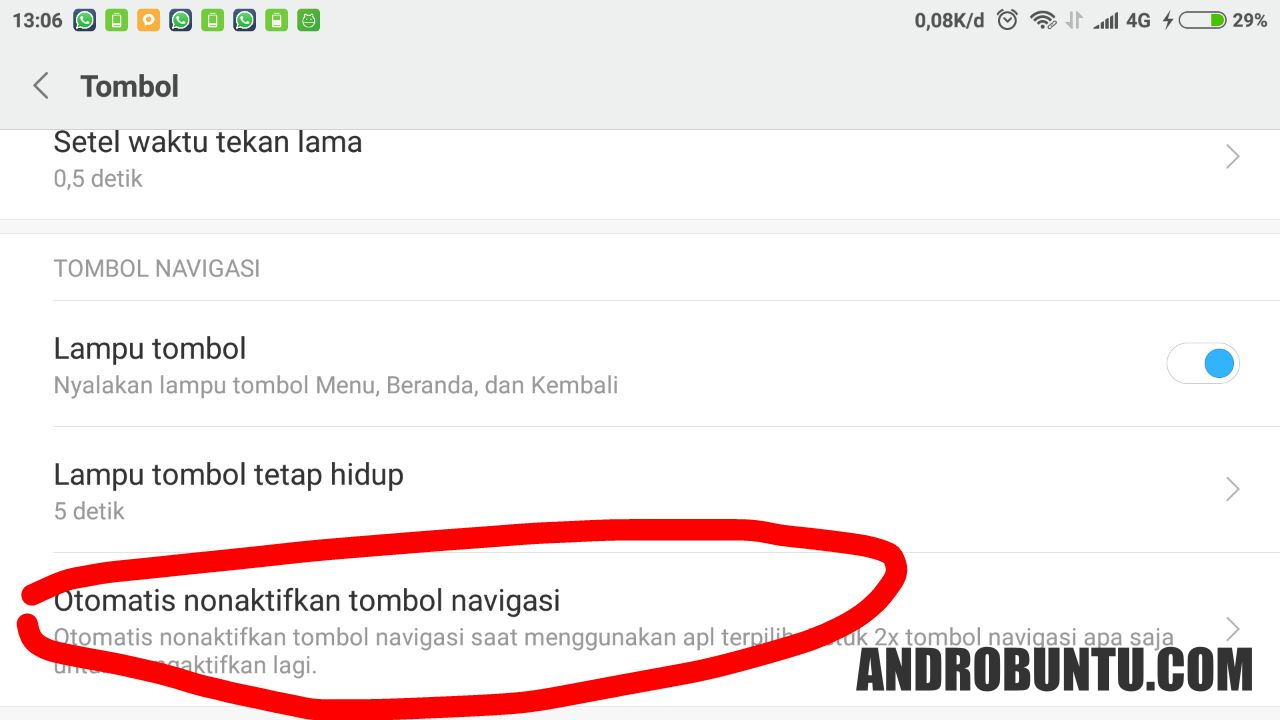 Cara menonaktifkan tombol navigasi