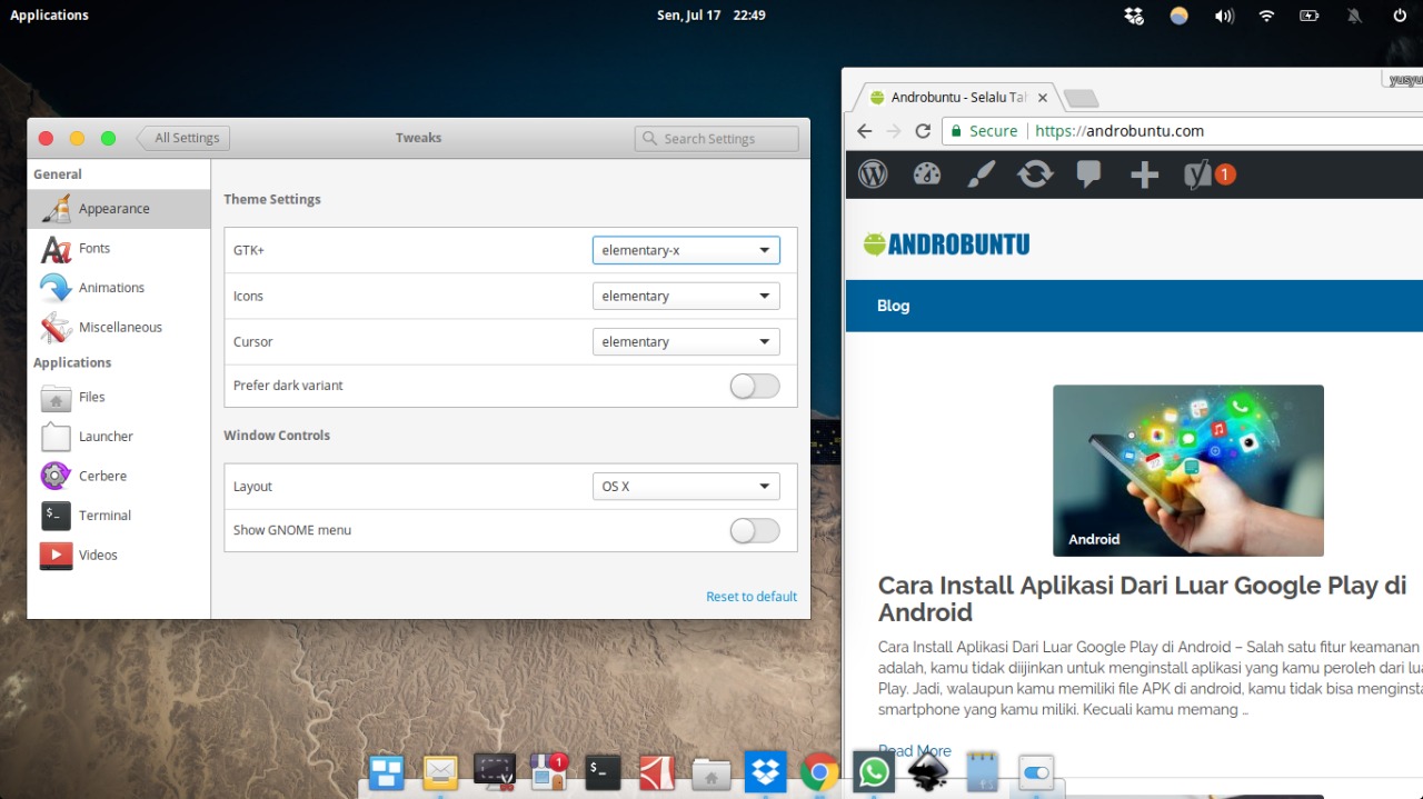 Cara mengubah tampilan elementary os seperti mac os