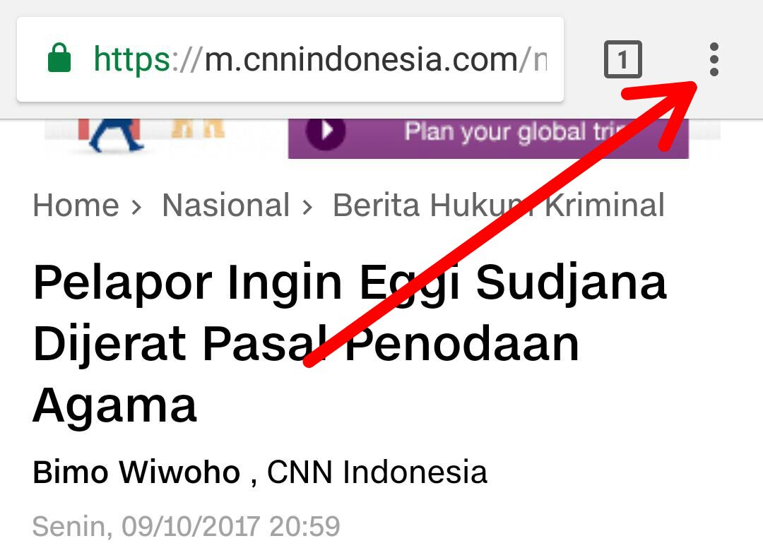 Cara Membookmark Halaman Web di Google Chrome Android