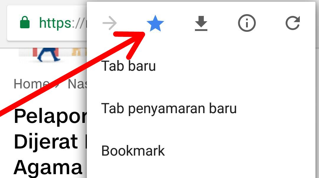 Cara Membookmark Halaman Web di Google Chrome Android