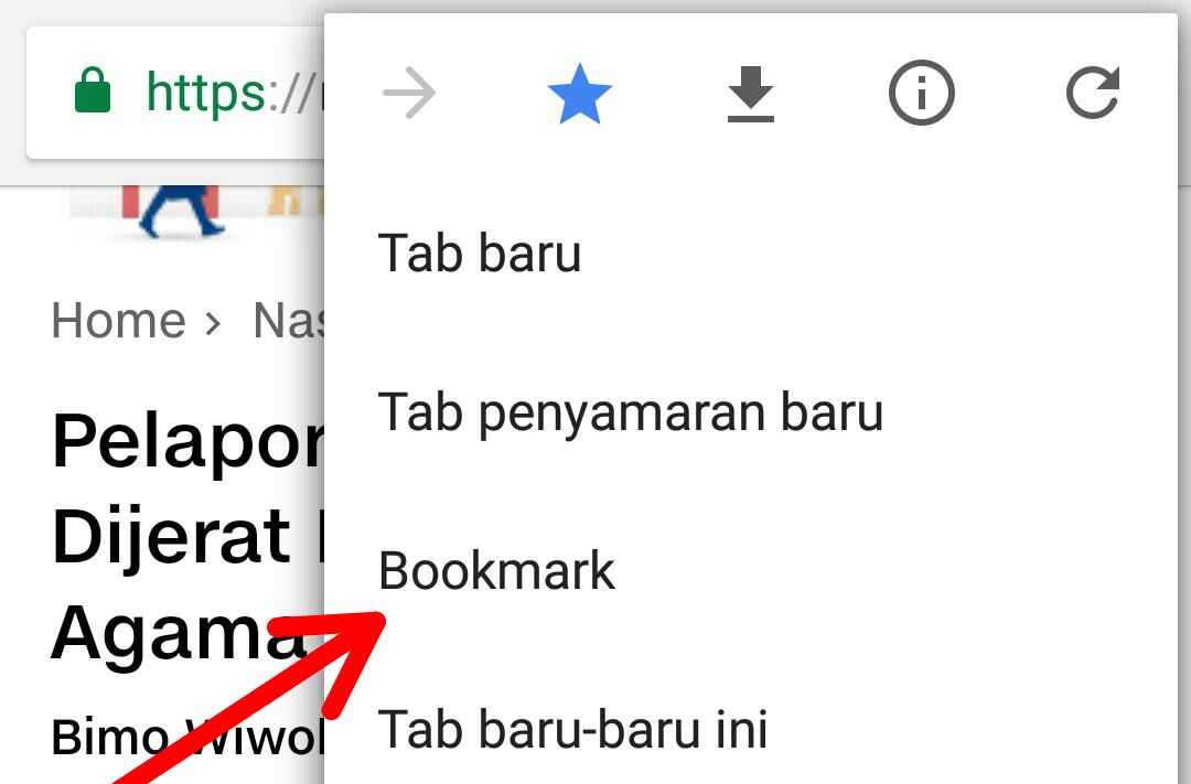 Cara Membookmark Halaman Web di Google Chrome Android