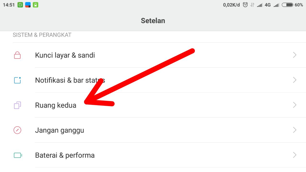 Cara Menggunakan Fitur Ruang Kedua di MIUI 8 