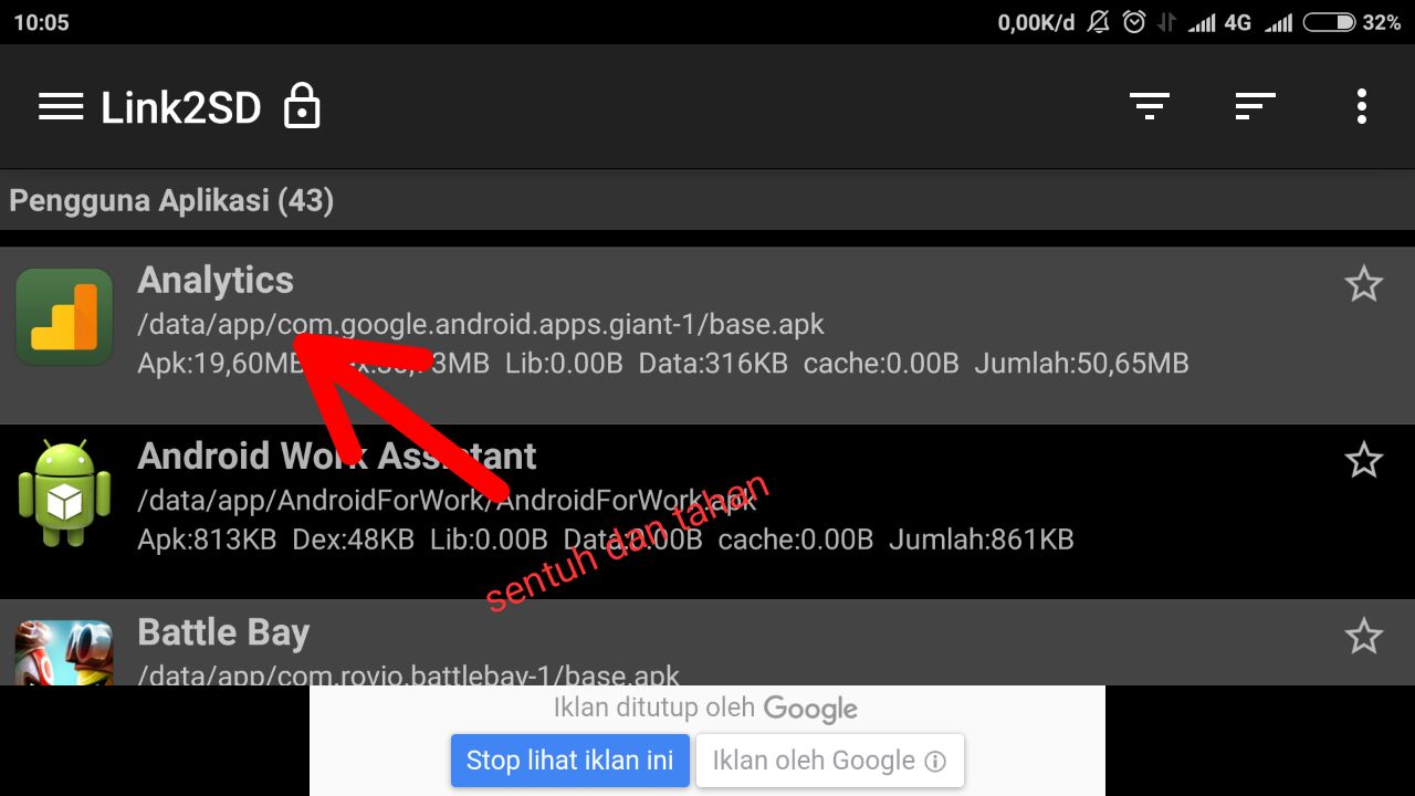 Cara Membekukan Aplikasi Android Dengan Link2SD Agar Tidak Bisa Berjalan Dilatar Belakang