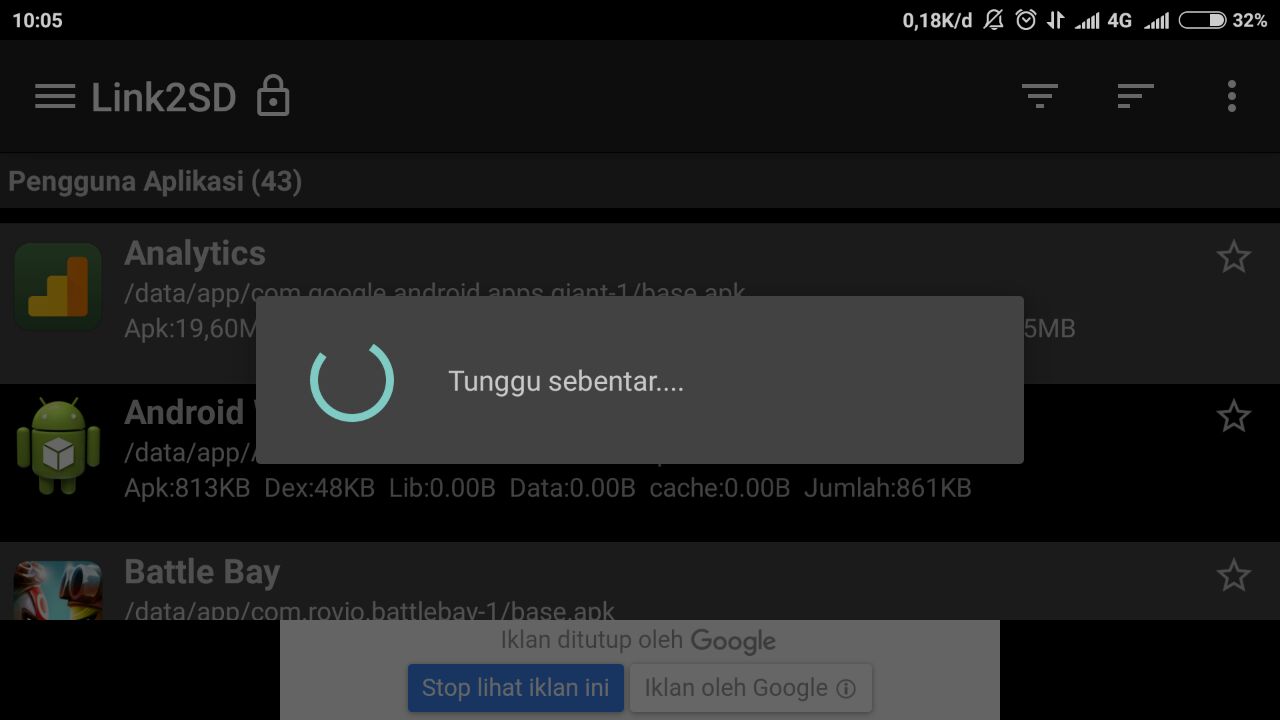 Cara Membekukan Aplikasi Android Dengan Link2SD Agar Tidak Bisa Berjalan Dilatar Belakang