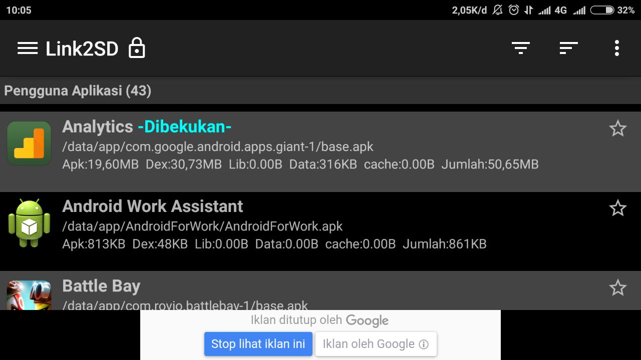 Cara Membekukan Aplikasi Android Dengan Link2SD Agar Tidak Bisa Berjalan Dilatar Belakang