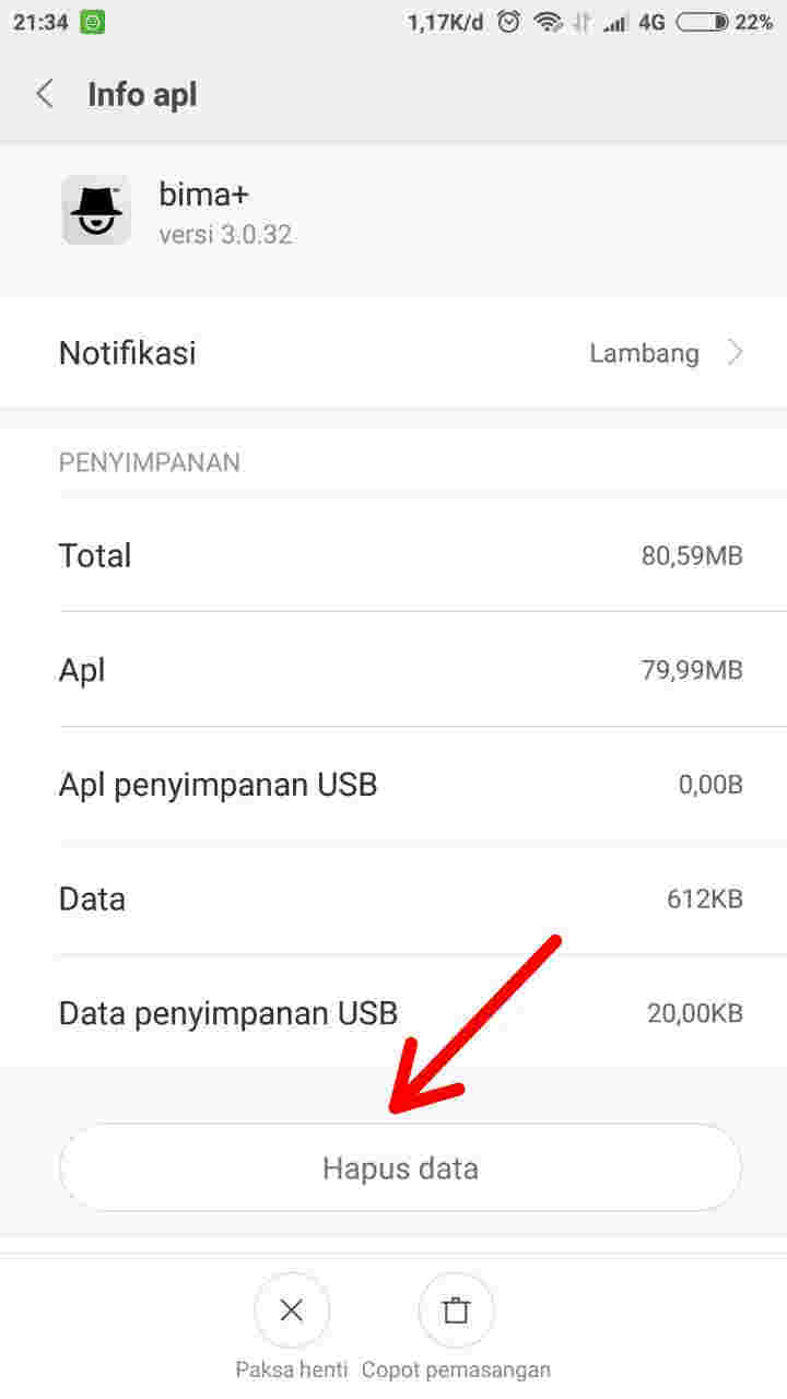 hapus data aplikasi android