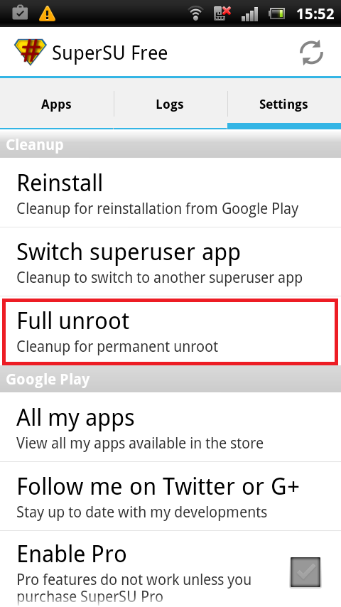 unroot smartphone android menggunakan supersu