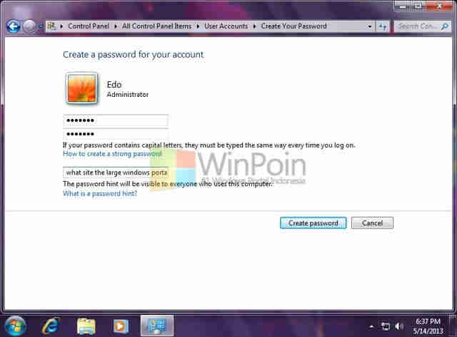 Cara Membuat Password Komputer