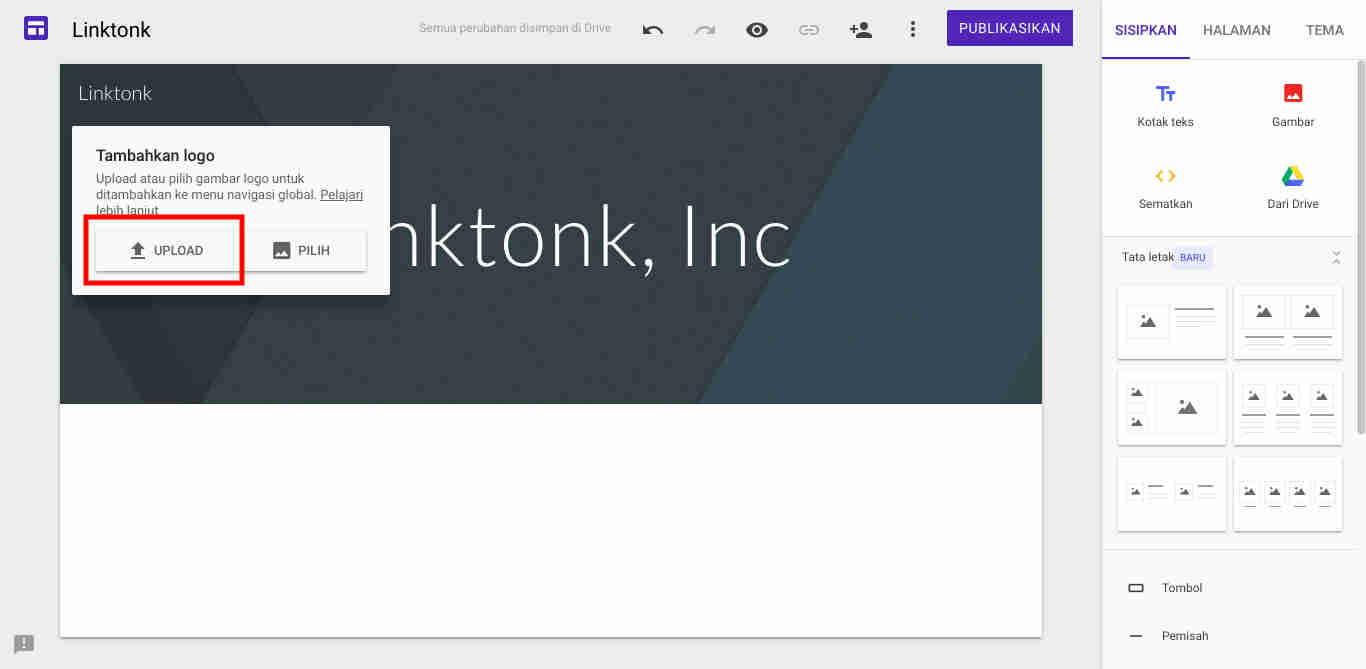 Cara Membuat Google Site Androbuntu 
