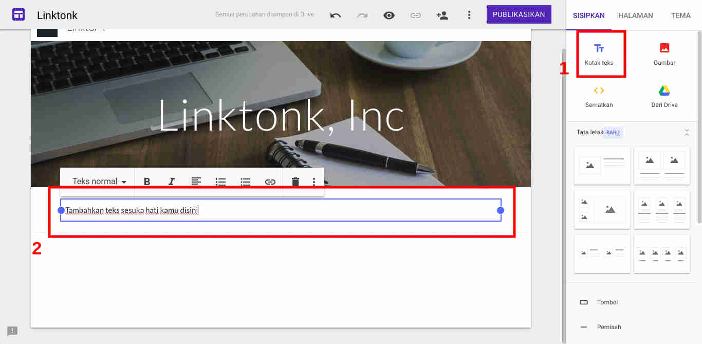 Cara Membuat Google Site Androbuntu 