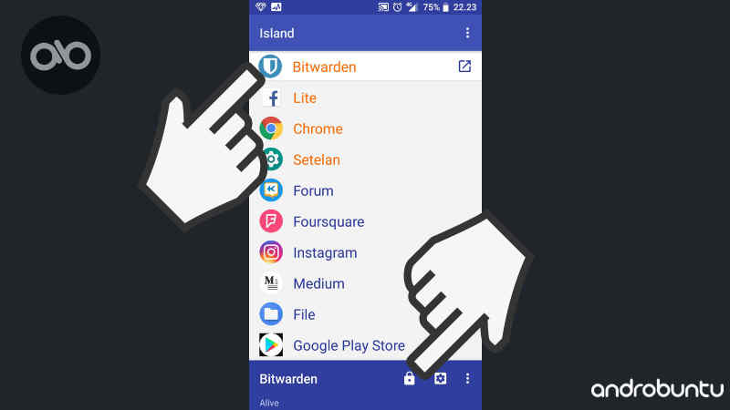 cara freeze aplikasi di island