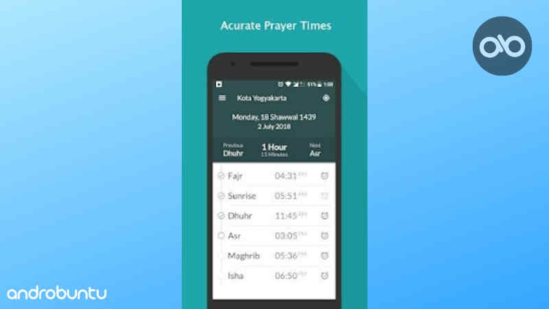 Aplikasi Pengingat Sholat Terbaik Dan Ringan Untuk Android by Androbuntu
