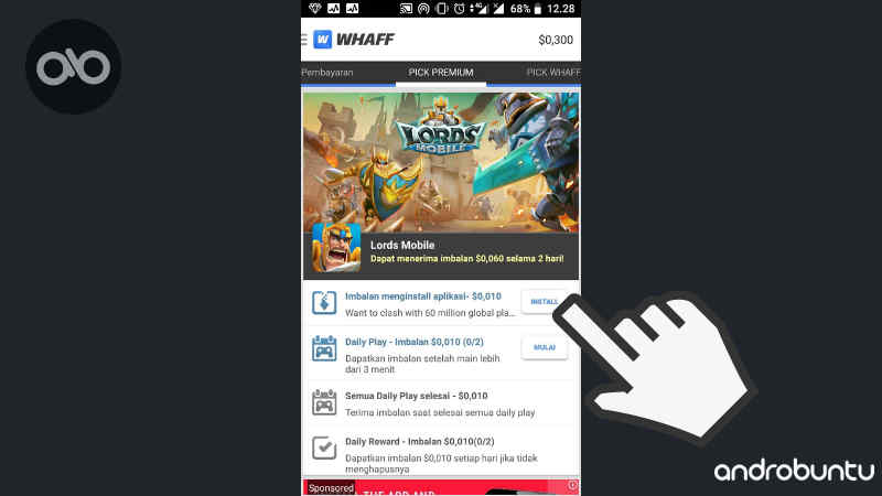 cara mendapatkan uang dengan aplikasi whaff di android
