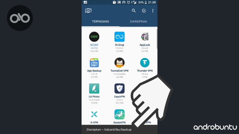 Cara Backup data aplikasi Android