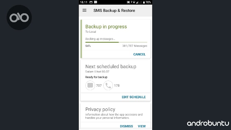 Cara Backup SMS Di Android by Androbuntu