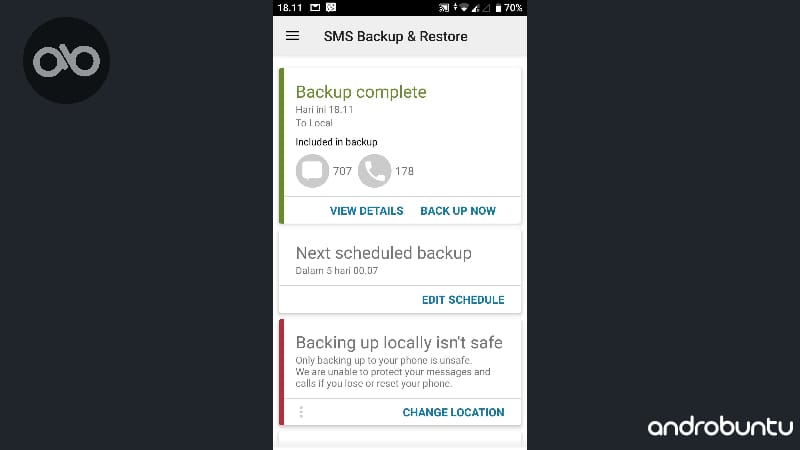 Cara Backup SMS Di Android by Androbuntu