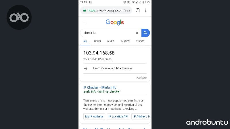 Cara Cek IP Address PC, Ponsel, Dan Modem Paling Mudah by Androbuntu