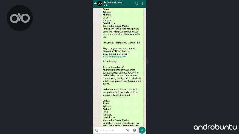 Cara Membuat Screenshot Panjang Chat WhatsApp Di Android by Androbuntu 8