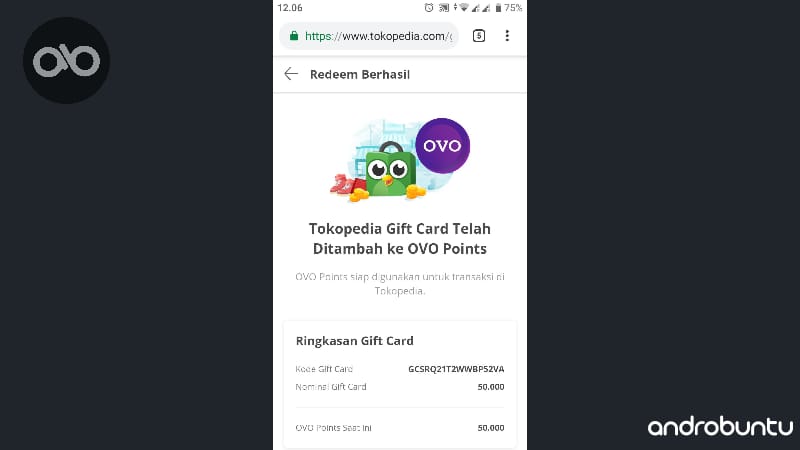 Pengalaman Dapat Voucher OVO Point dari Tokopedia Senilai 50.000