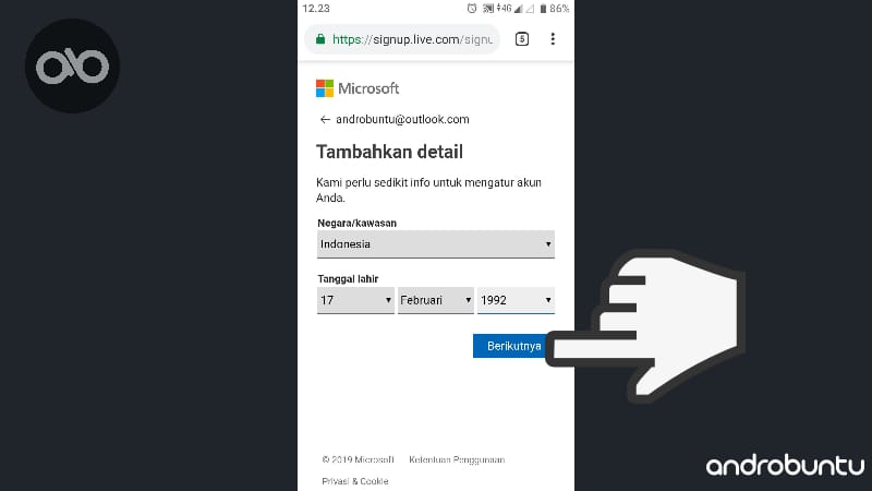 cara membuat akun microsoft by Androbuntu