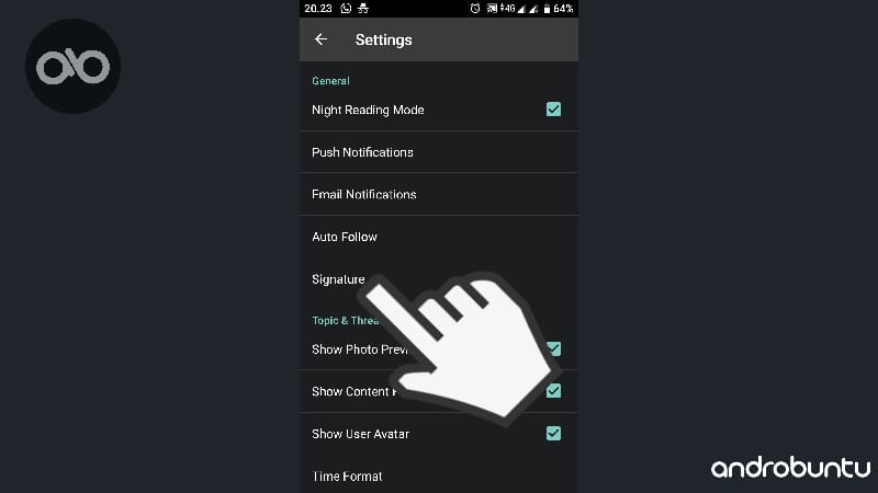 Cara Menonaktifkan Signature di Tapatalk by Androbuntu 2