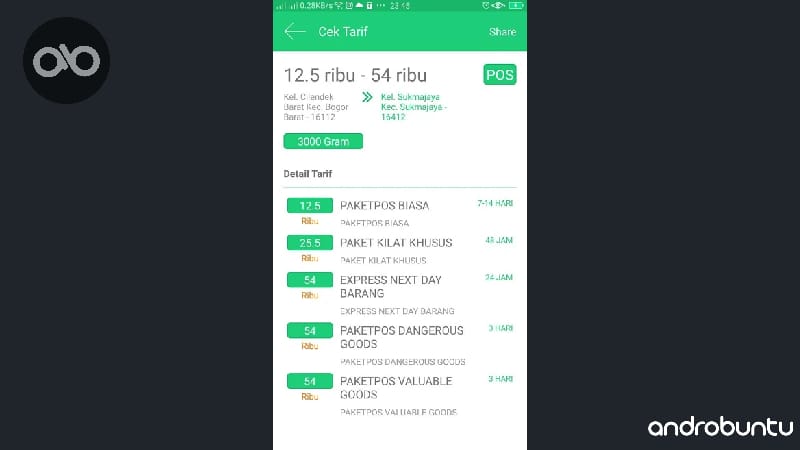 Aplikasi Cek Ongkir Terbaik untuk HP Android by Androbuntu.com 2