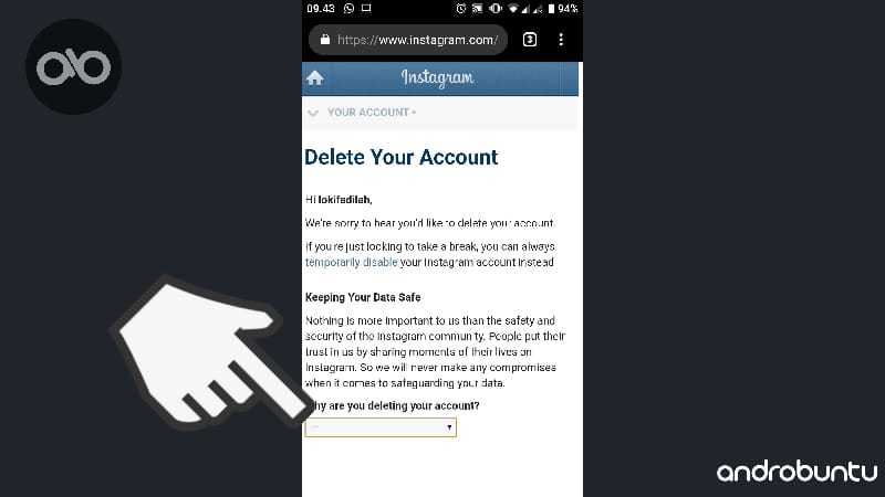 Cara Menonaktifkan Instagram Sementara dan Permanen by Androbuntu.com 5