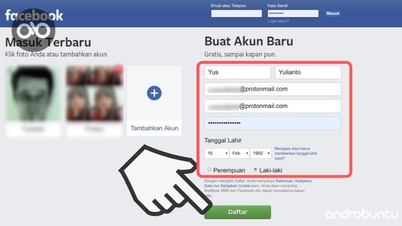 buat akun facebook baru lewat hp