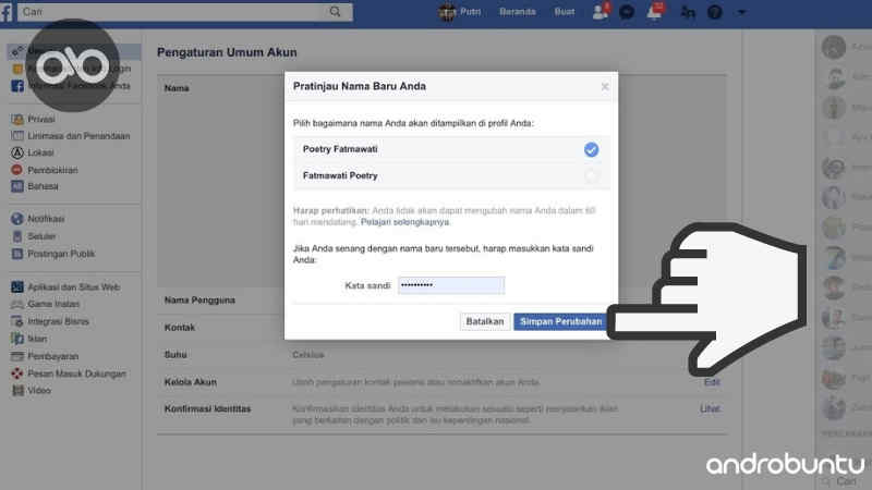 cara mengganti nama fb berkali kali