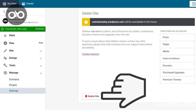Cara Menghapus Blog di Blogspot dan WordPress Secara Permanen by Androbuntu.com 3