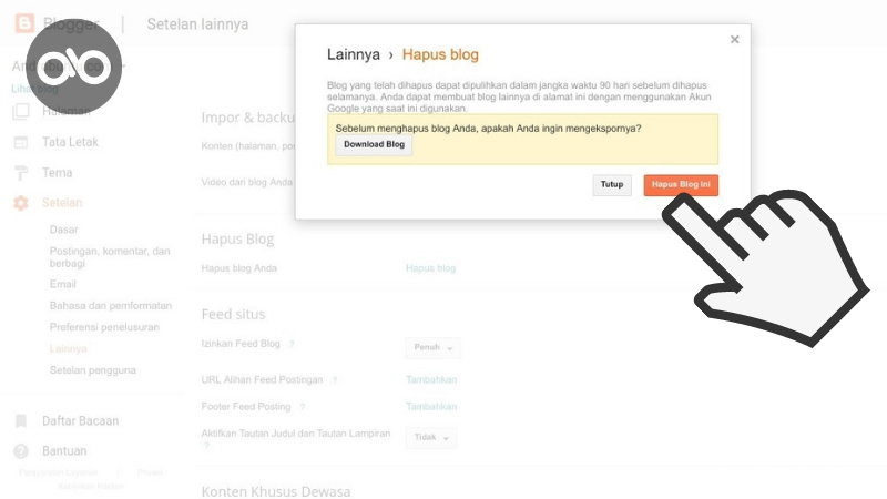 cara menghapus blog orang lain