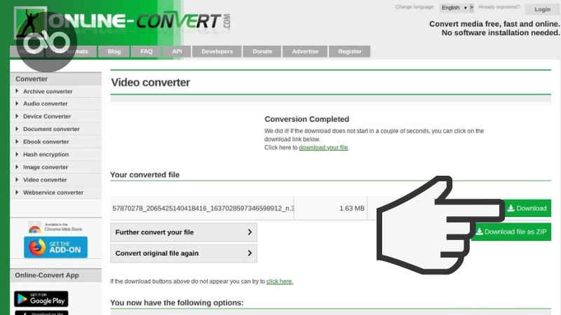 cara mengubah format file ke mp4 online