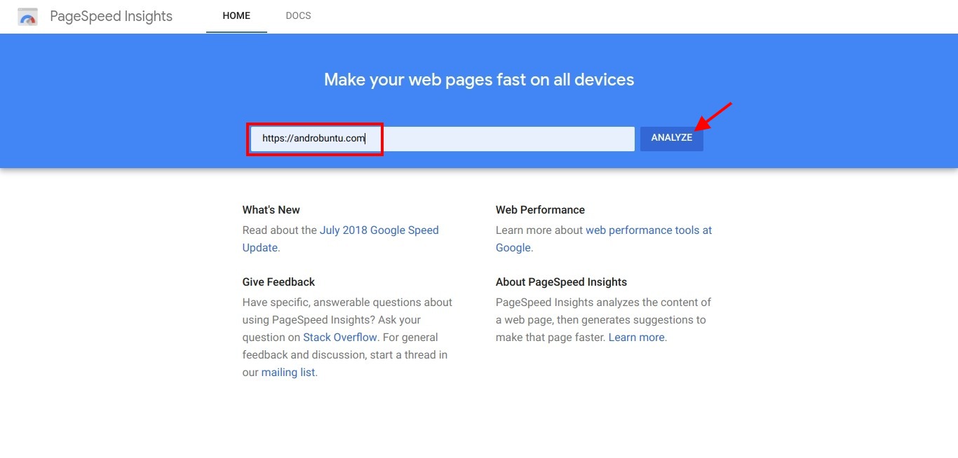 Website Terbaik untuk Mengukur Kecepatan Loading Suatu Website dan Blog by Androbuntu.com 1