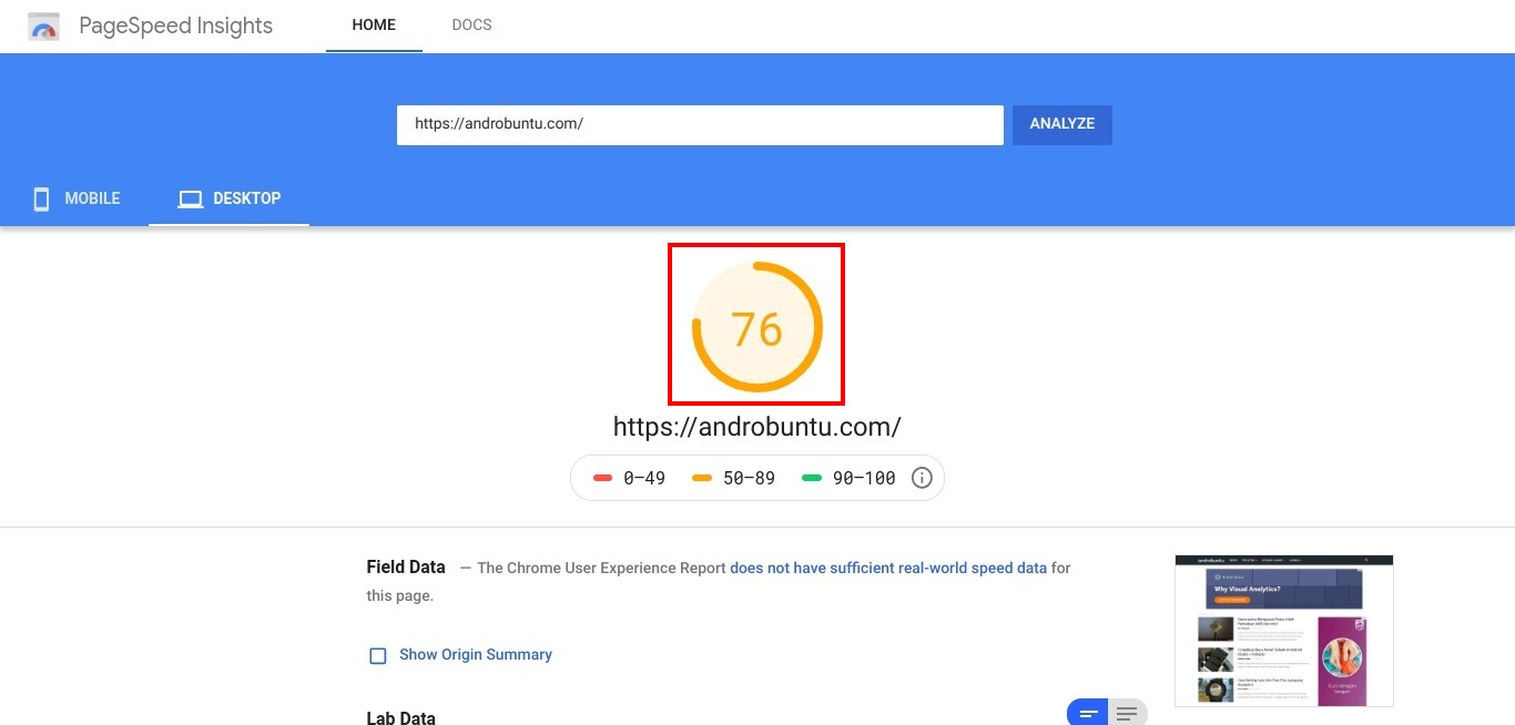 Website Terbaik untuk Mengukur Kecepatan Loading Suatu Website dan Blog by Androbuntu.com 2