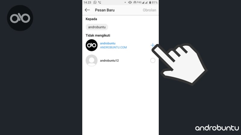 Cara Kirim Pesan DM di Instagram by Androbuntu.com 3