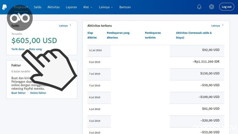 Cara Menarik Uang dari PayPal ke Rekening Bank by Androbuntu.com 1