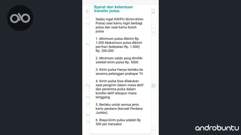 Cara Transfer Pulsa Tri by Androbuntu 3