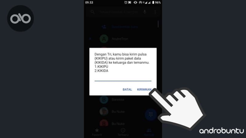 Cara Transfer Pulsa Tri by Androbuntu 5