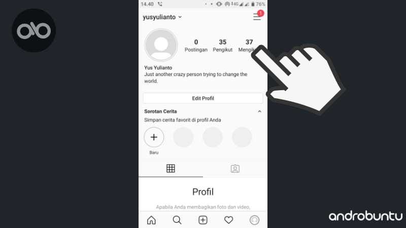 Cara Unfollow Akun Instagram by Androbuntu.com 1