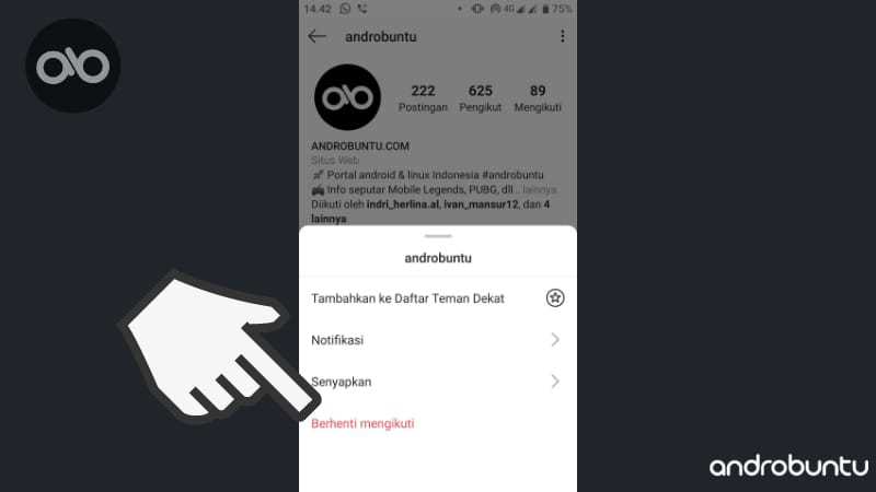 Cara Unfollow Akun Instagram by Androbuntu.com 4
