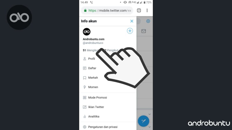 Cara Unfollow Twitter by Androbuntu.com 1