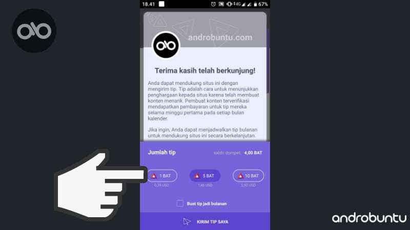 Cara Mengirim Tip Token BAT di Brave Browser by Androbuntu.com 3