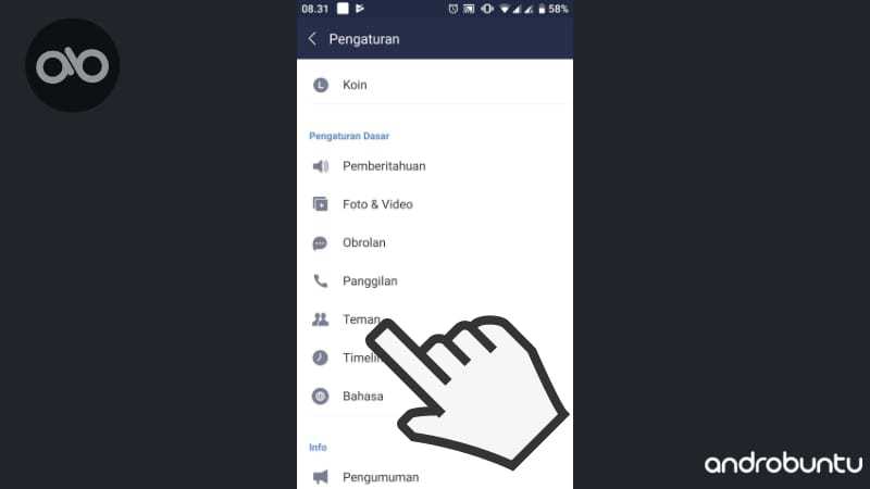 Cara Blokir dan Menghapus Teman di LINE by Androbuntu.com 5
