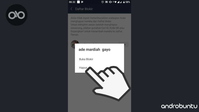 Cara Blokir dan Menghapus Teman di LINE by Androbuntu.com 7