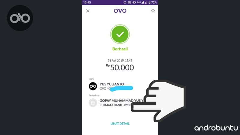 Cara Transfer Saldo OVO ke Gopay by Androbuntu.com 5