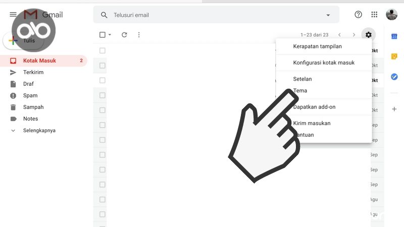 Cara Mengubah Tema Gmail Menggunakan Foto di PC by Androbuntu.com 2