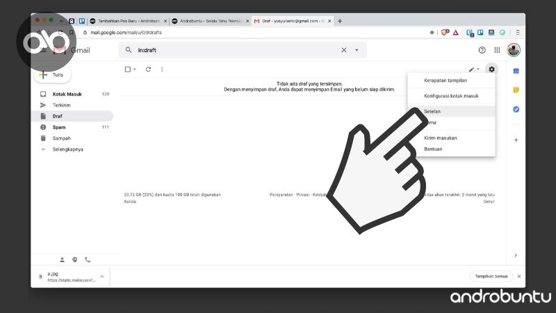 Cara Mengganti Bahasa Gmail by Androbuntu 2