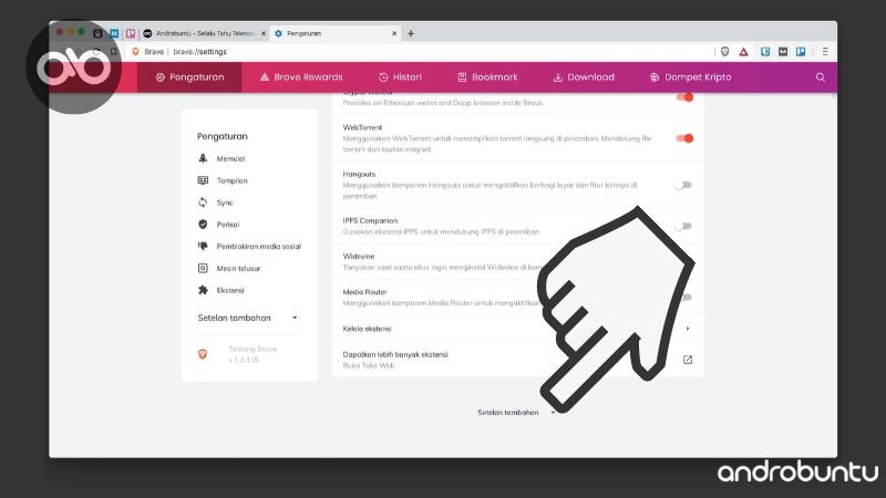 Cara Menghilangkan Tab yang Muncul Sendiri di Google Chrome by Androbuntu 2