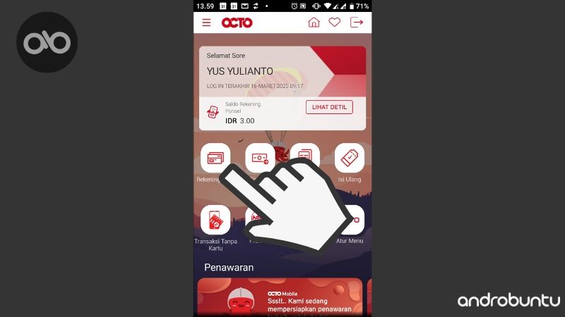 Cara Melihat Nomor Rekening CIMB Niaga di Go Mobile by Androbuntu 3
